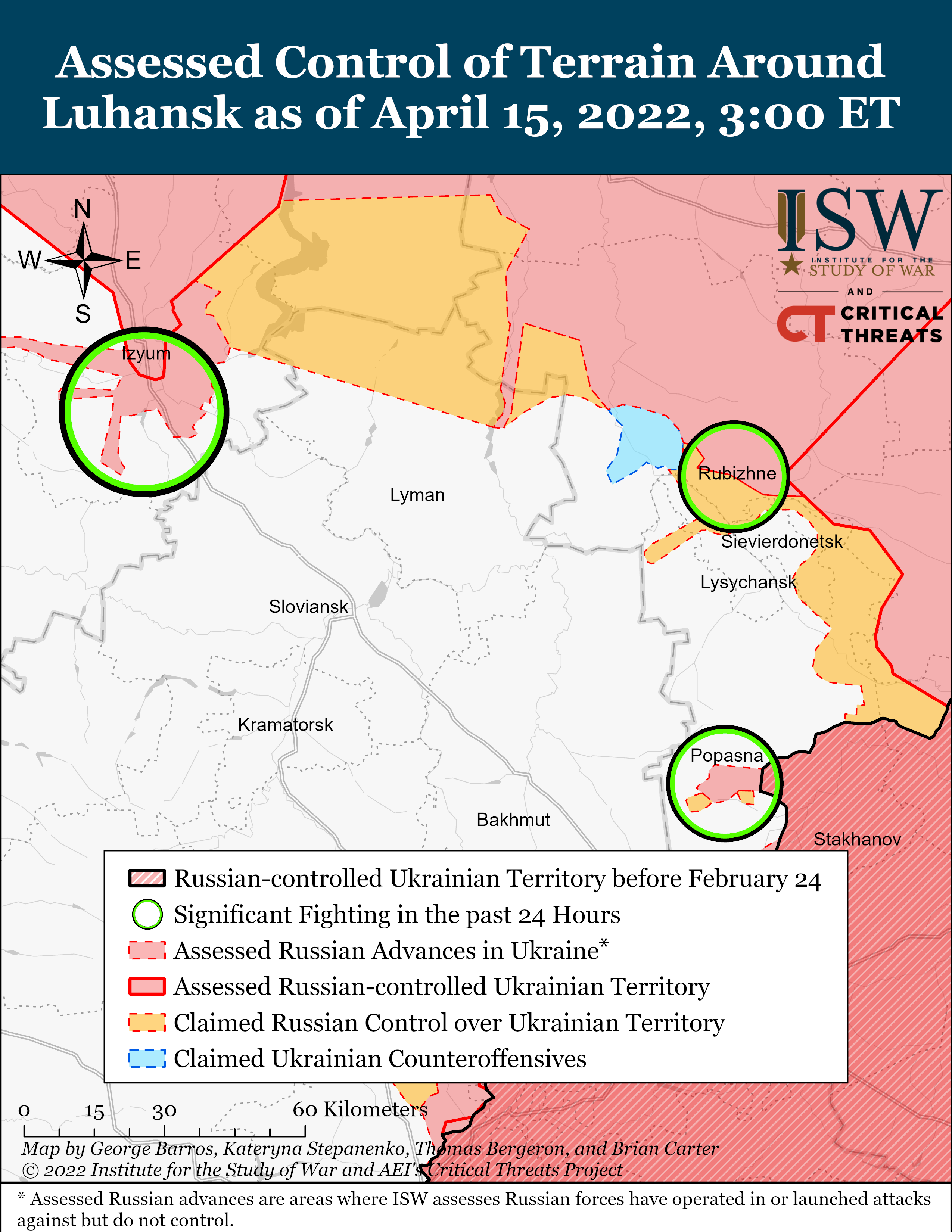 Wie ist der aktuelle Stand (15.04.22) der russischen Truppen in der Ukraine?